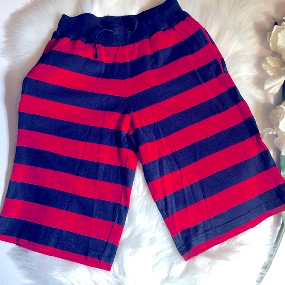 Hanna Anderson Blue and Red Striped Shorts NWT - Picture 1 of 7